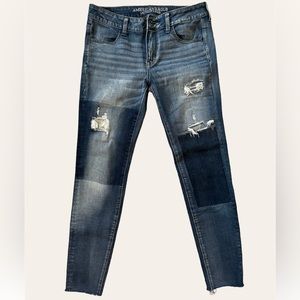 American Eagle 360 Super Stretch patchwork Jegging